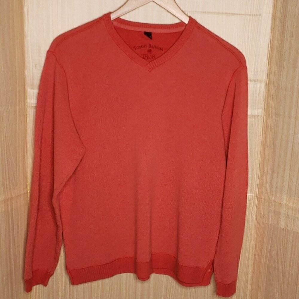 Tommy Bahama Mens Salmon Orange Sweater Large